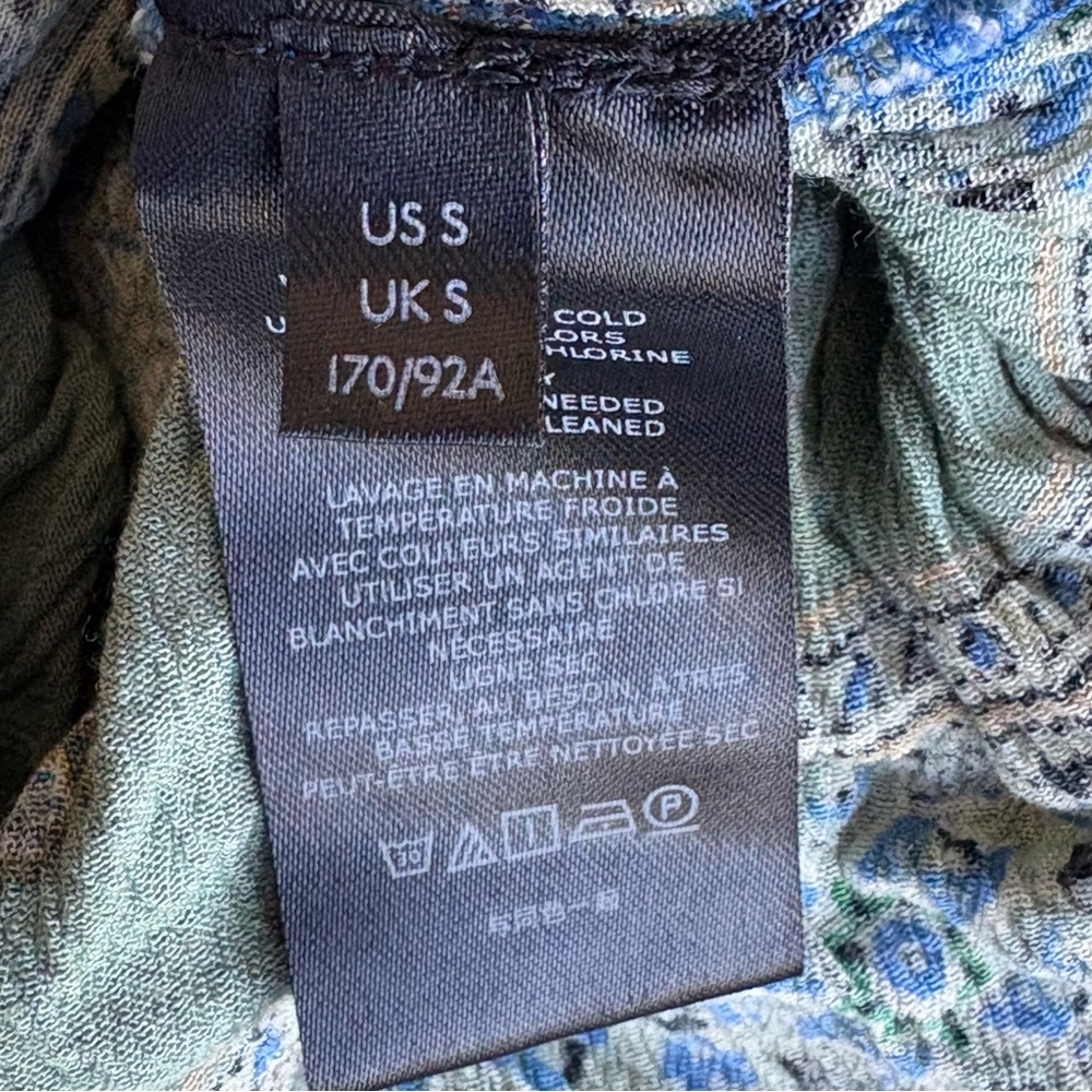 Free People Luna Scarf Print Tunic Ocean Combo Boho Top Small - Picture 7 of 7